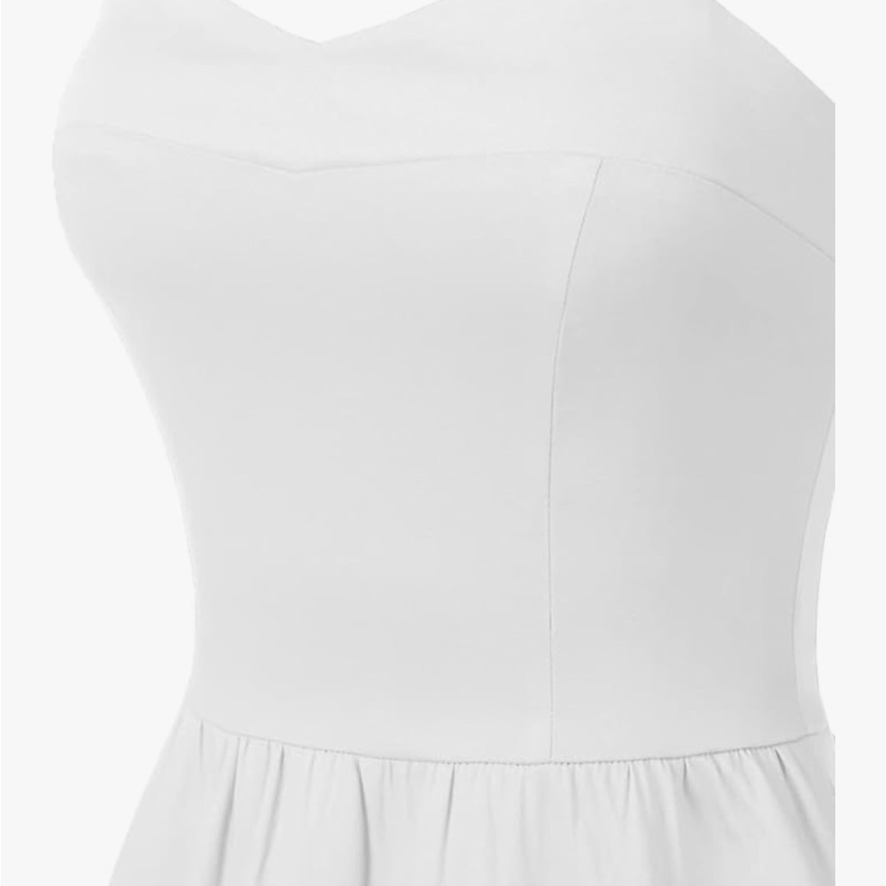 Marilyn style White Halter Bridal dress M/L - Picture 4 of 7
